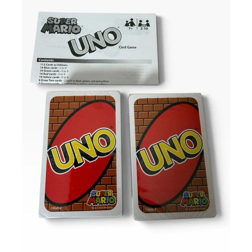 Super Mario UNO Card Game by Mattel Sealed Cards